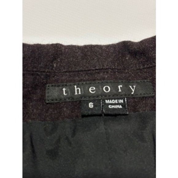 Theory Women's Blazer Size 6 Wool Angora Blazer Jacket Purple Dark Academia - Picture 5 of 12